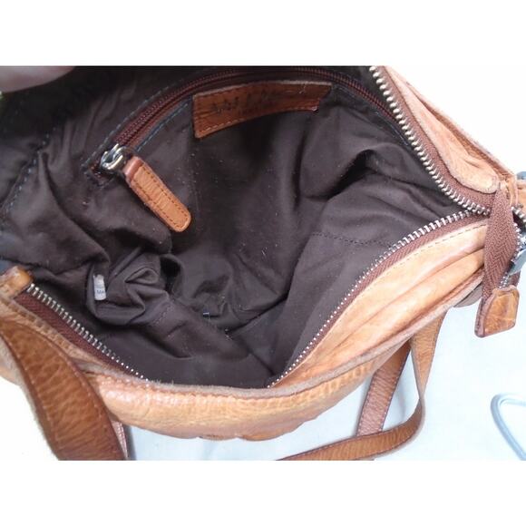 Vilenca Holland Woven Cognac Brown Genuine Leather Crossbody Bag Boho Western - Picture 12 of 14